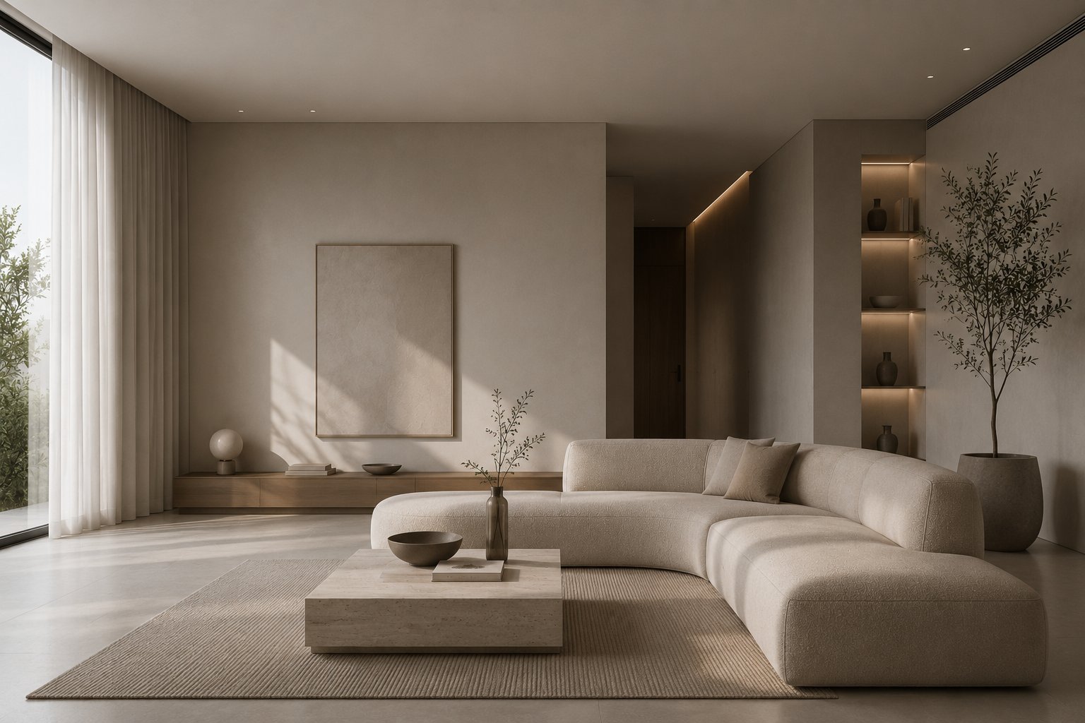 Soft Monochrome living room