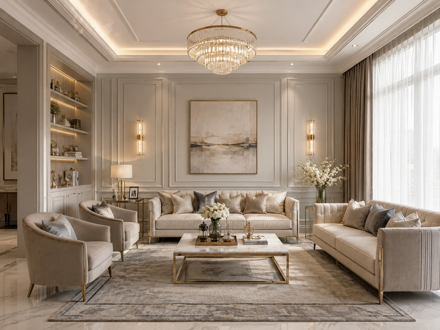 Classic luxe living room interior