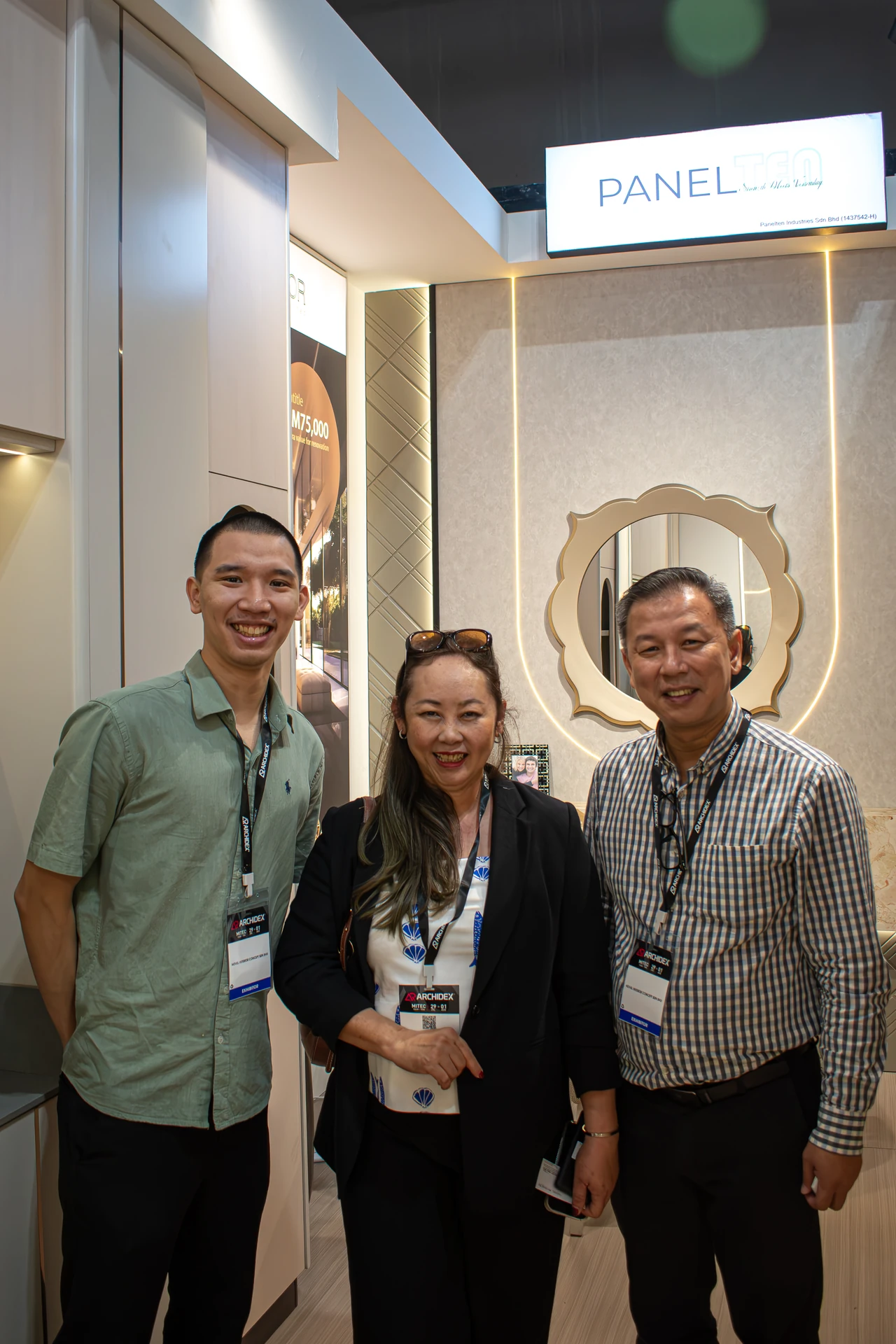 Guests visiting the Novel Interior booth at ARCHIDEX