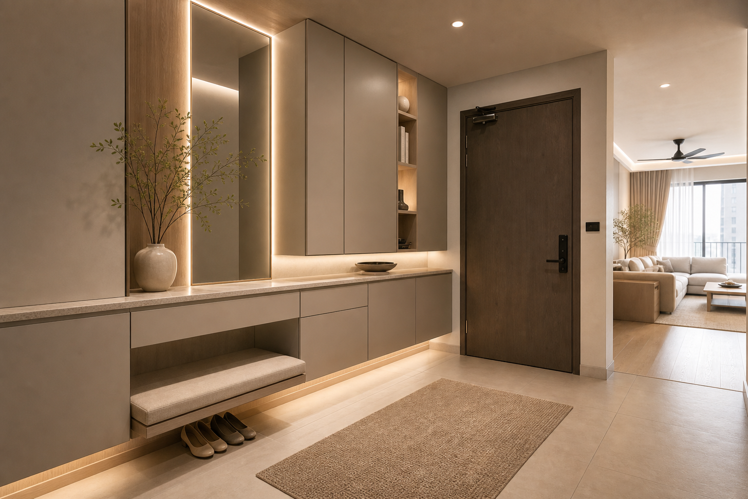 Entrance custom cabinetry