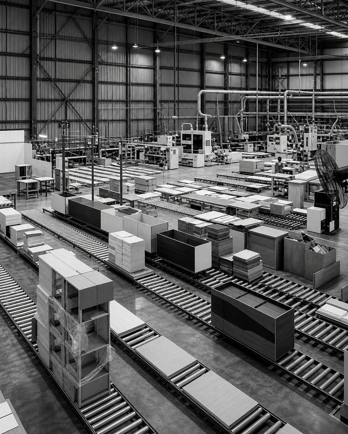 Interior manufacturing production line workflow